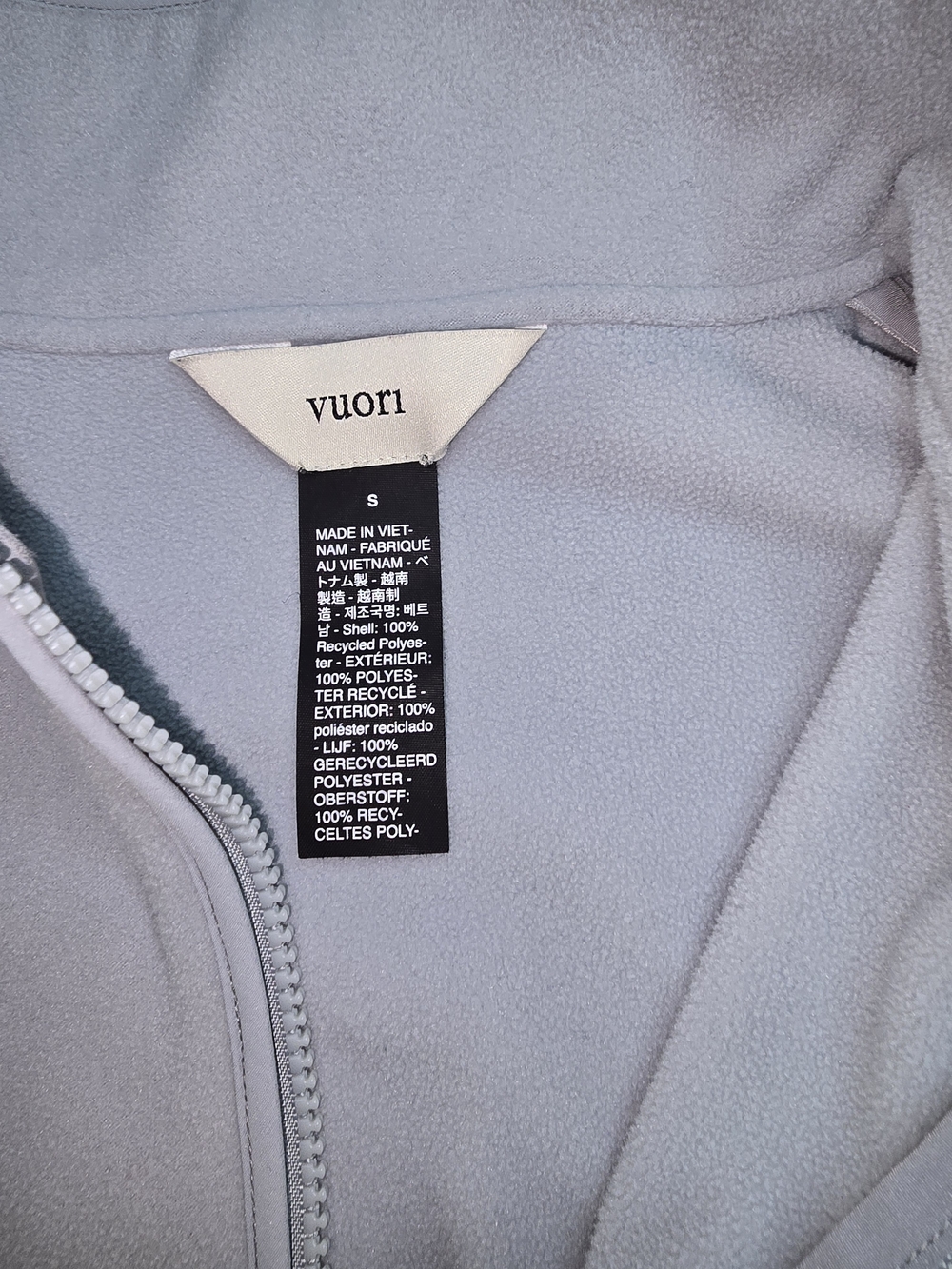 Vuori Light Chalk Gray Blue Quarter-Zip Pullover Hoodie Gorpcore Athleisure - Picture 2 of 9